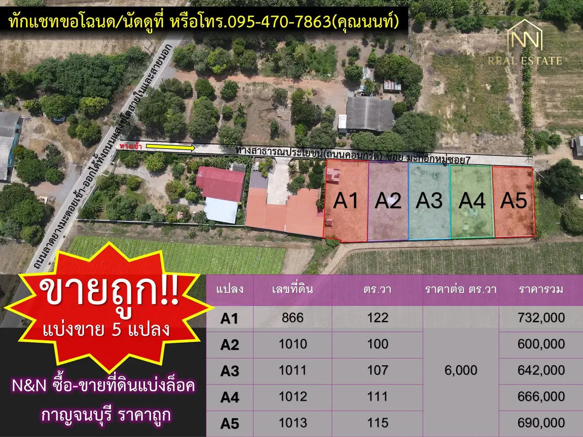 ที่ดินกาญจนบุรีราคาถูก  ใกล้กรุงเทพ ใกล้มอเตอร์เวย์ M81