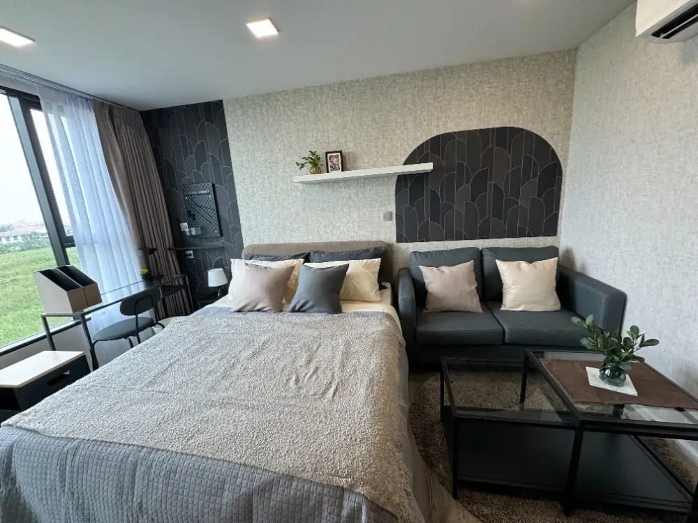 ให้เช่าKave Town colony ใกล้ม.กรุงเทพ ตึก B ชั้น 7 วิวด้านนอก ห้องใหม่ เฟอร์ครบ 11,000 บาท 2