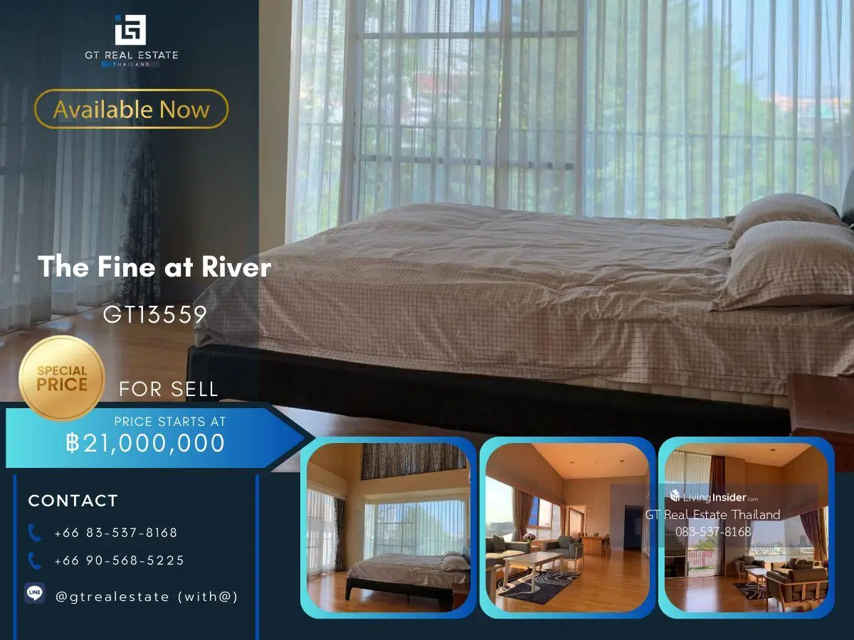 คอนโด The Fine at River เดินทางสะดวก ใกล้รถไฟฟ้าบีทีเอส มีรถรับส่ง เฟอร์นิเจอร์ครบ พร้อมอยู่ทันที