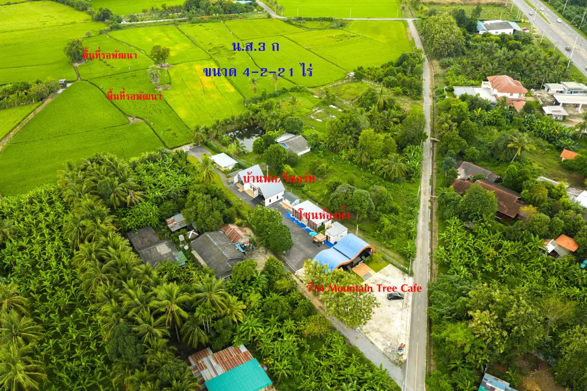 ที่ดินพร้อมคาเฟ่และบ้านพัก 4-2-21 ไร่ วิวภูเขา–ทุ่งนา ใจกลางแก่งเสี้ยน เมืองกาญจนบุรี โอกาสสร้างรายได้หลักแสน–หลักล้านต่อเดือนเหมาะพัฒนาเป็นรีสอร์ต โฮมสเตย์ คาเฟ่วิวเขา หรือจุดเช็กอินท่องเที่ยวสไตล์ธรรมชาติไม่ต้องไปไกลถึงภาคเหนือ ก็ได้วิวเขาแท้–ทุ่งนาแท้