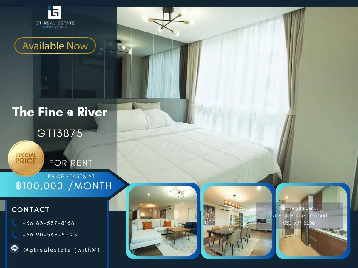 คอนโด The Fine @ River เดินทางสะดวก ใกล้รถไฟฟ้าบีทีเอส มีรถรับส่ง ห้องสวย เฟอร์นิเจอร์ครบ พร้อมอยู่ทันที