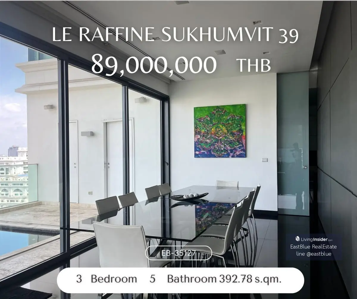 Rare to find! extra large size 3 bedrooms in heart of Phromphong area, high floor, clear view, fully furnished with private swimming pool