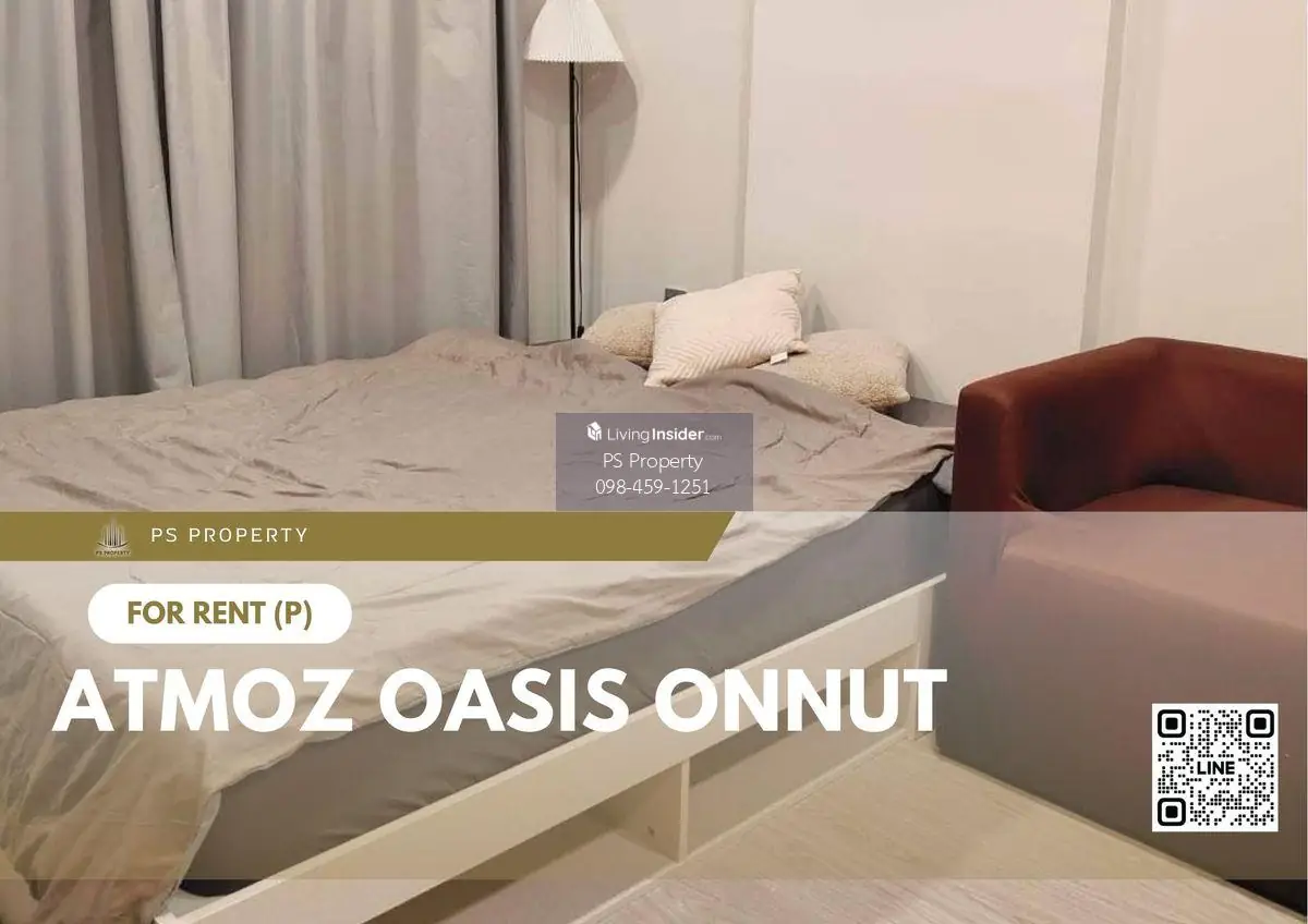 ให้เช่า 📍 Atmoz Oasis Onnut 📍 เฟอร์นิเจอร์ และ เครื่องใช้ไฟฟ้าครบ ใกล้ BTS อ่อนนุช