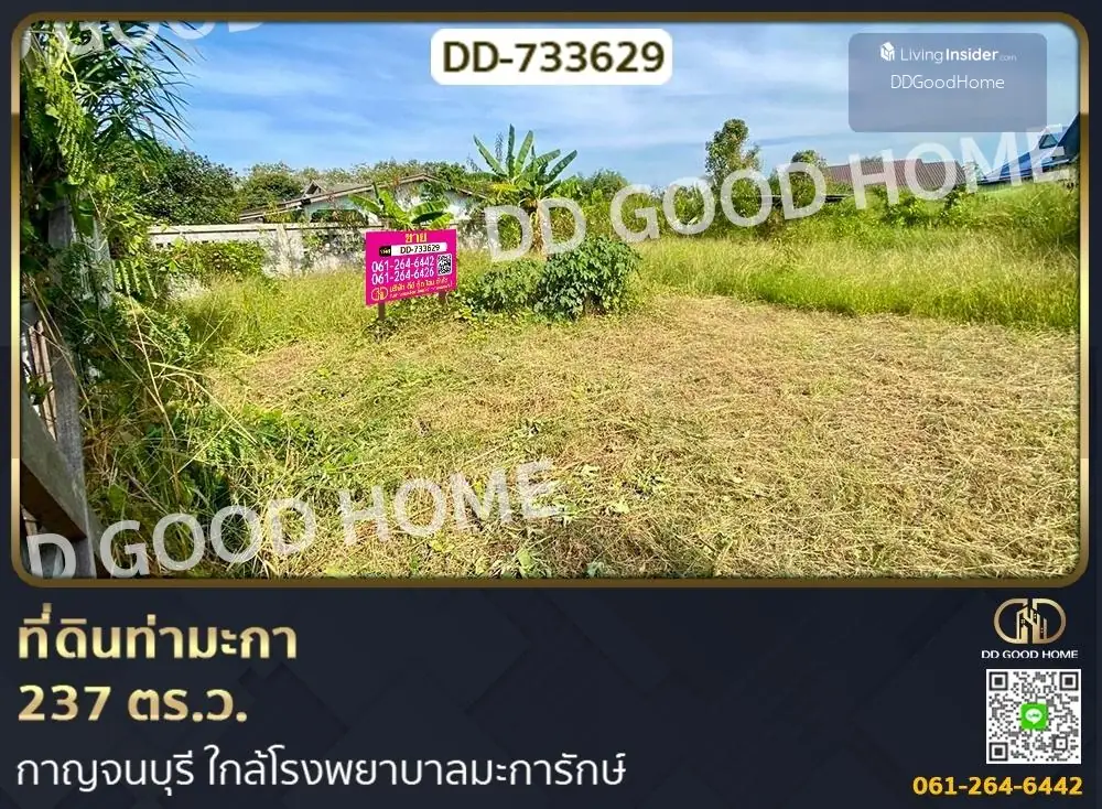 ที่ดินท่ามะกา 237 ตร.ว. กาญจนบุรี ใกล้โรงพยาบาลมะการักษ์
