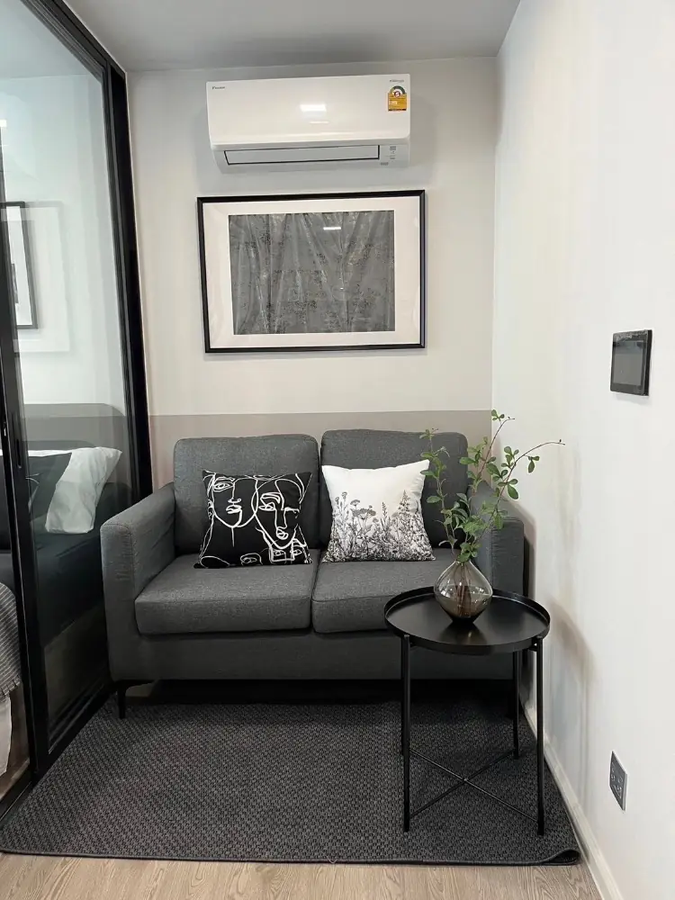 ให้เช่าKave Town colony ใกล้ม.กรุงเทพ ตึก B ชั้น 1 วิวสระ ห้องใหม่ เฟอร์ครบ 1 Bedroom 2