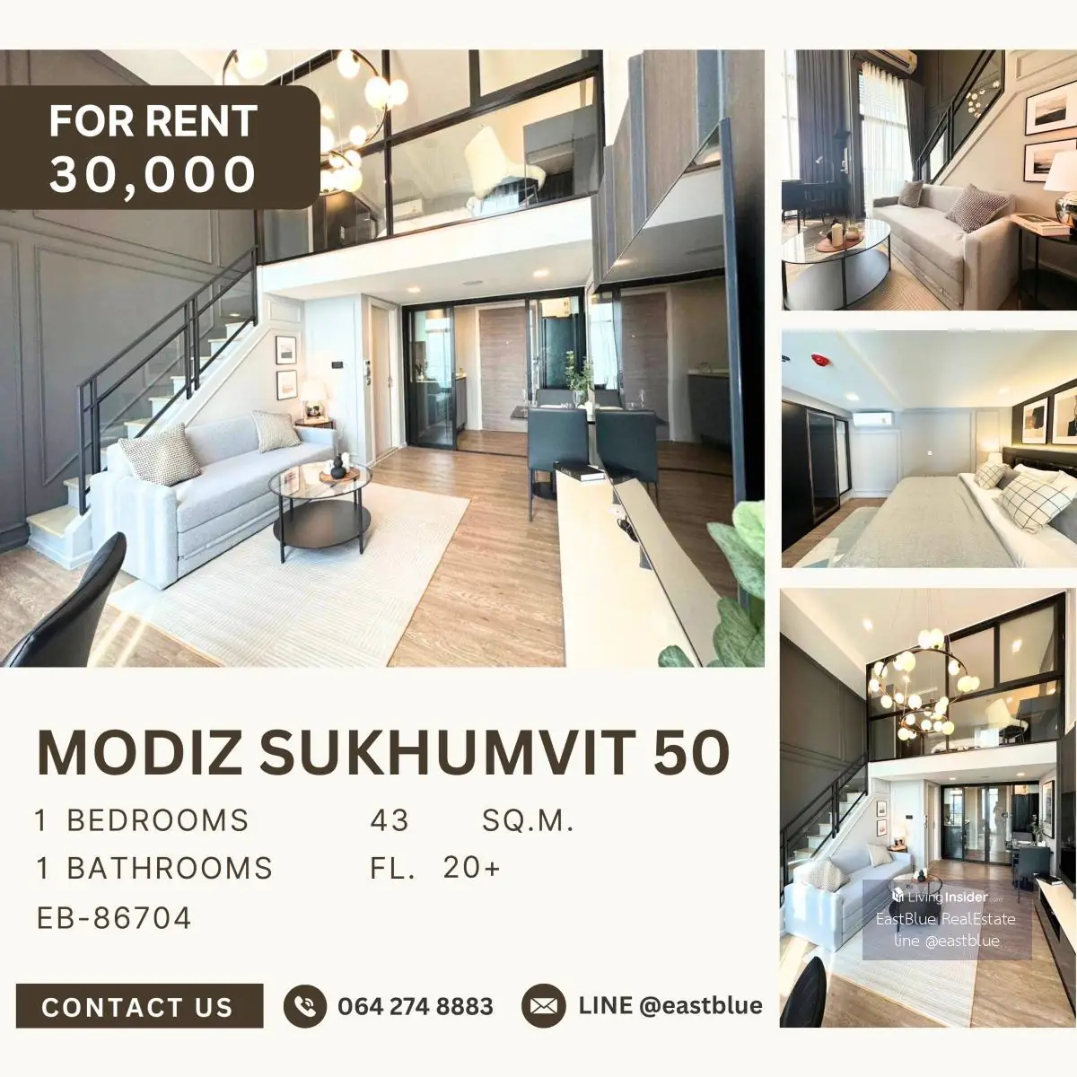 Modiz Sukhumvit 50, 1 bed, 30000 per month