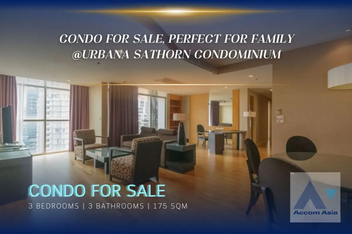 🔼AccomA🔽 Fully furnished condo for Sale and Rent, Spacious for family at Urbana Sathorn Condominium (1513149)