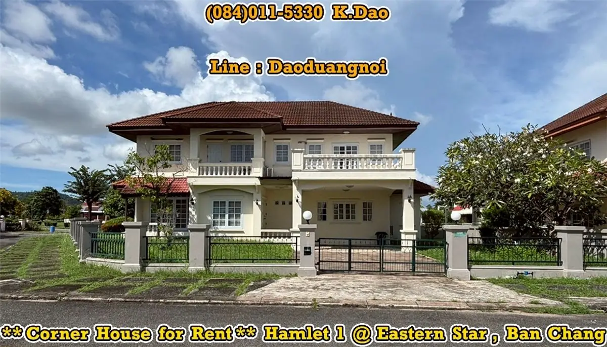 #Hamlet  1 @Eastern Star Golf Course, Ban Chang *** Corner House for Rent ***