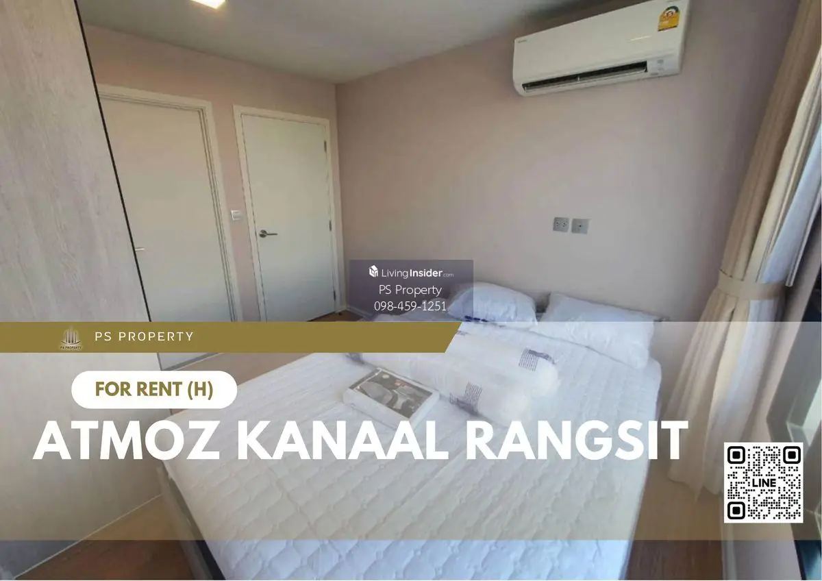 ให้เช่า ✨ Atmoz Kanaal Rangsit ✨ เฟอร์นิเจอร์ และ เครื่องใช้ไฟฟ้าครบ ใกล้ ม.รังสิต